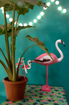 kitsch kitchen flamingos