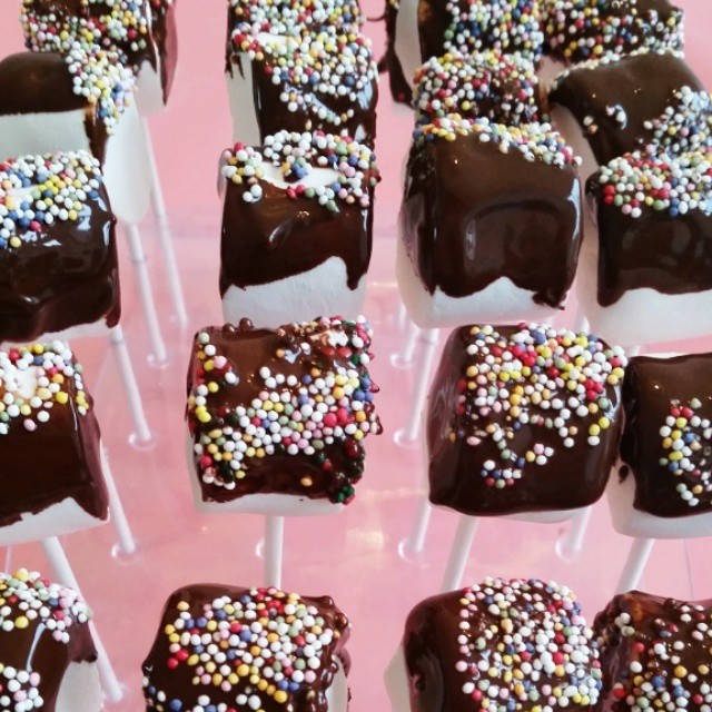marshmallows chocolade sprinkles