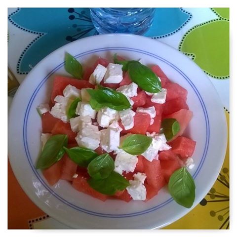 watermeloen feta basilicum