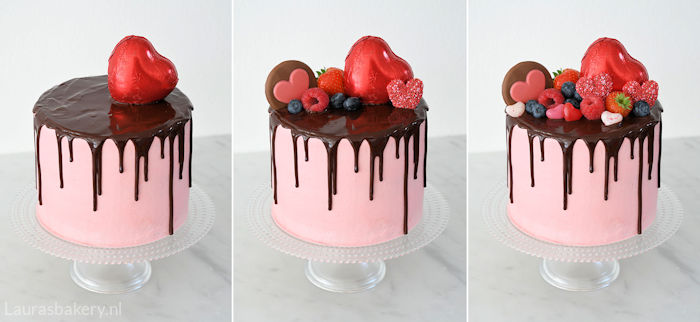 valentine drip cake