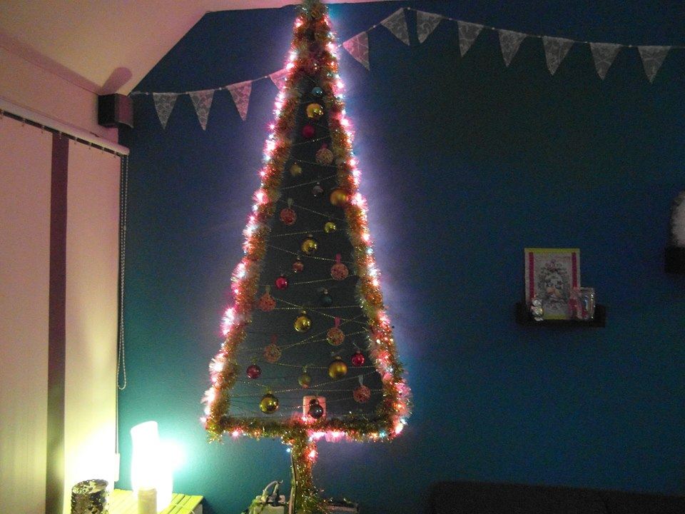 kerstboom op de muur