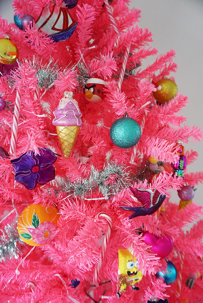 roze kerstboom