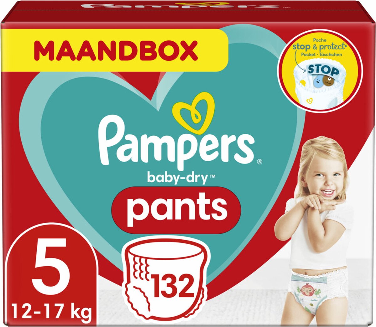 papier vergeven Origineel Pampers Baby-Dry Pants Luierbroekjes - Maat 5 (12-17 kg) - 132 stuks -  Maandbox - Hare Maristeit