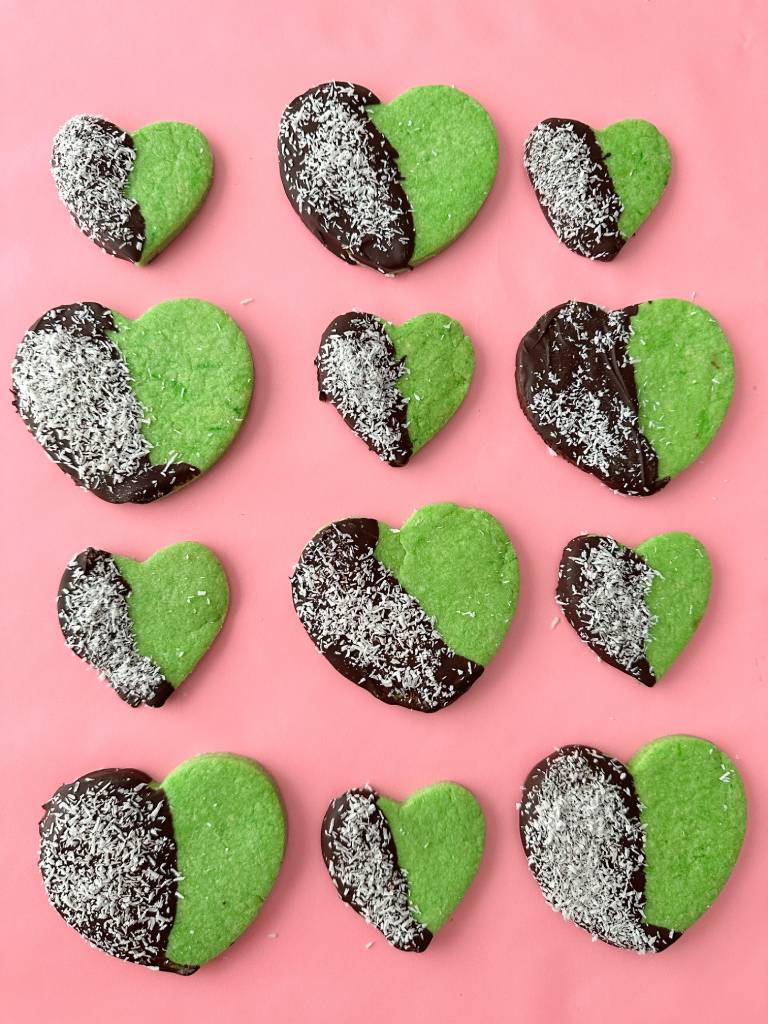 pandan koekjes met chocolade en kokos